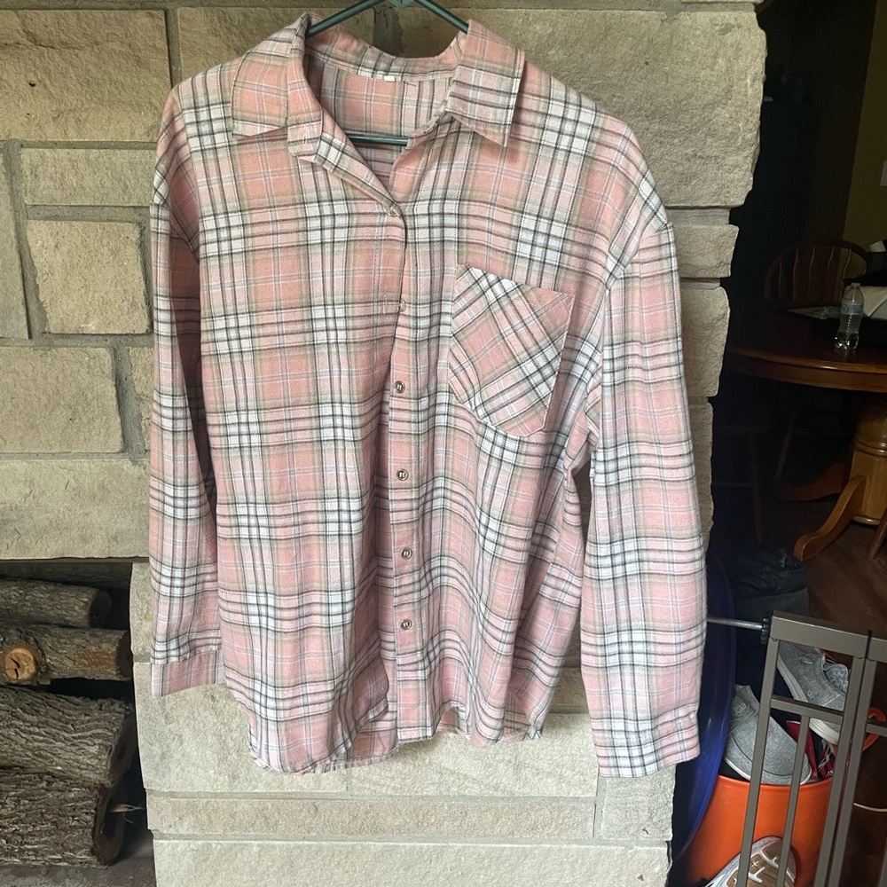 Amazon Pink and White Flannel